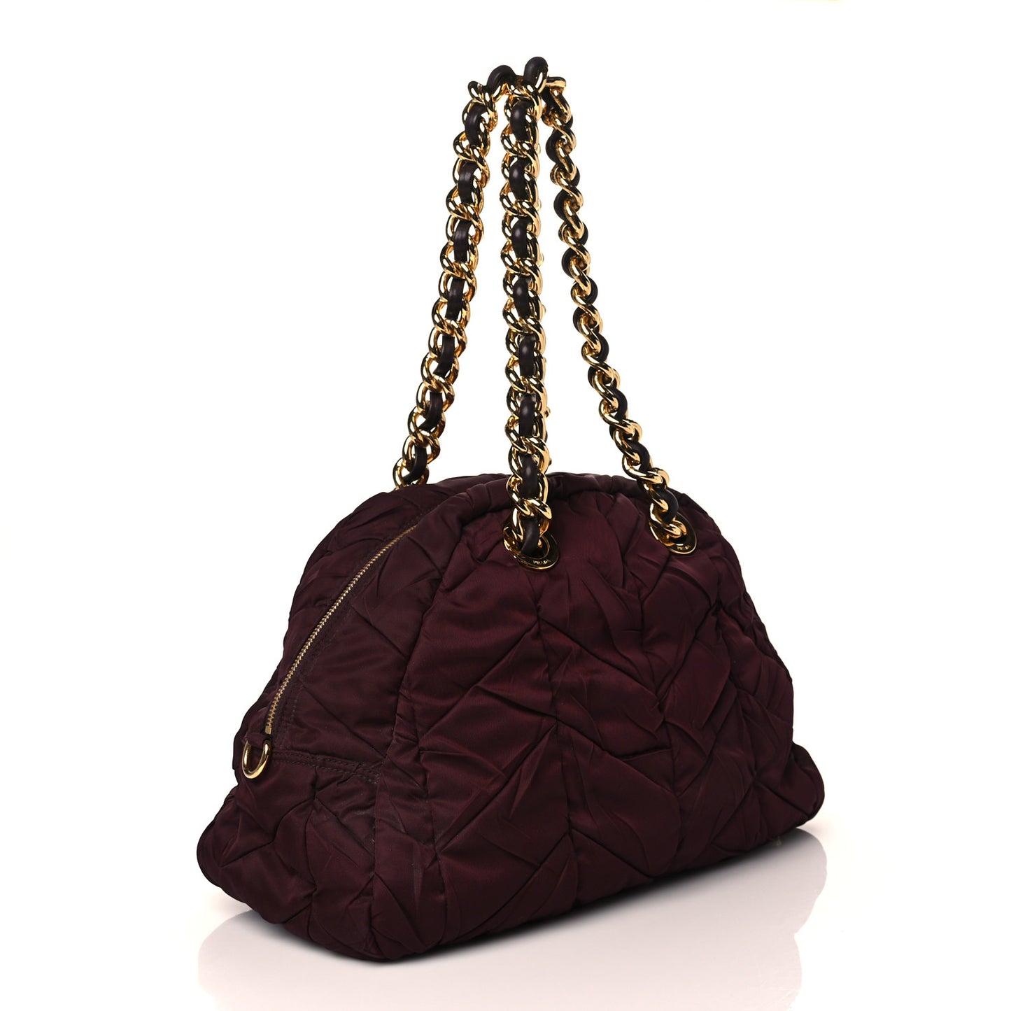Tessuto Nylon Chevron Catena Bag Prugna