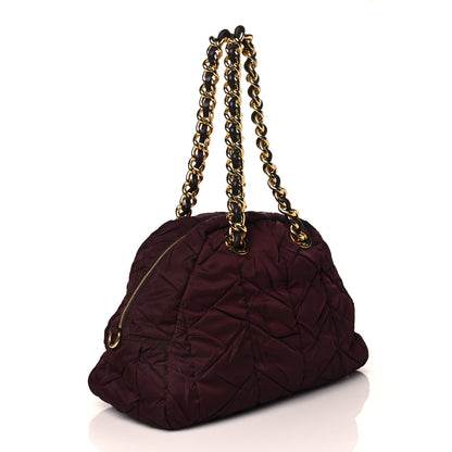 Prada Tessuto Nylon Chevron Catena Bag Prugna 2 of 8