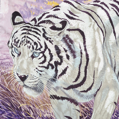 Hermes Silk Tigre du Bengale Scarf 90 Violet Gris Noir 1 of 6