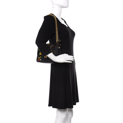 Valentino Garavani Pebbled Calfskin Jamaican Beaded B-Rockstud Shoulder Bag Black 2 of 12