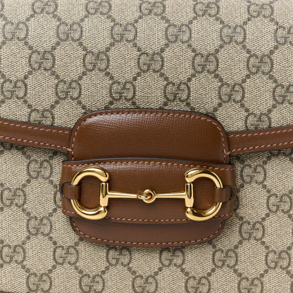 Gucci GG Supreme Monogram Azalea Calfskin Horsebit 1955 Shoulder Bag Beige Brown Sugar 8 of 12