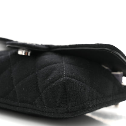 Chanel Jersey Fabric Quilted Foldable Tote With Chain Black Multicolor 17 of 19