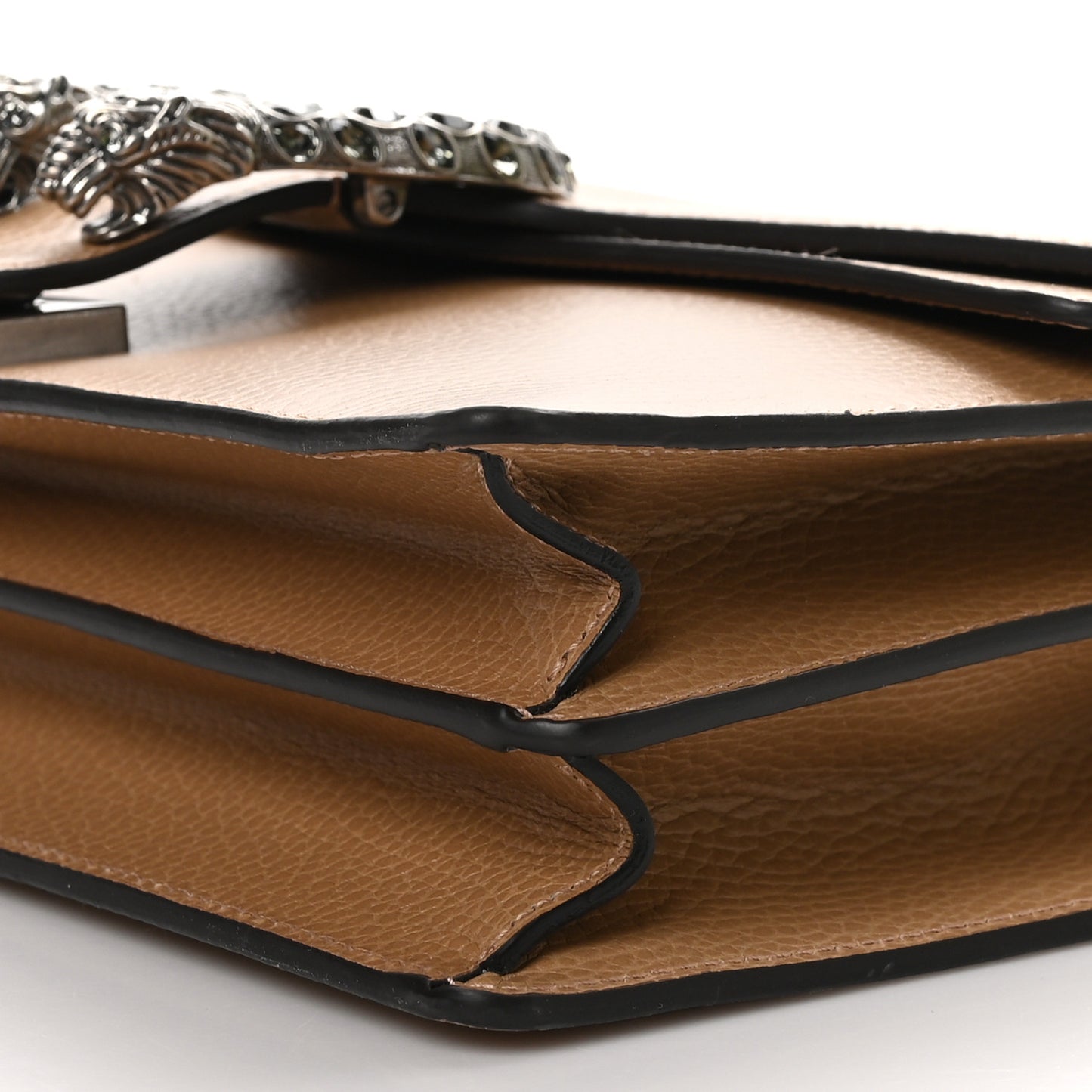 Dollar Calfskin Crystal Small Dionysus Shoulder Bag Natural Tan Black Diamond