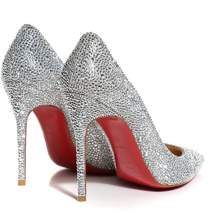 Christian Louboutin Suede Burma Strass Decollete 554 100 Pumps 37 Silver 4 of 7