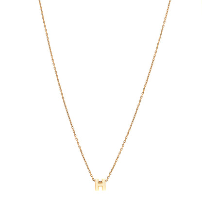 Hermes Lacquered Gold Mini Pop H Pendant Necklace White 1 of 7
