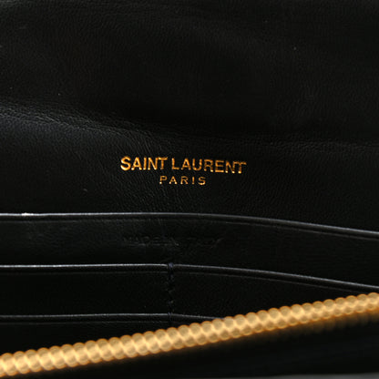 Saint Laurent Patent Calfskin Matelasse Monogram Medium Vicky Chain Bag Blue 6 of 12