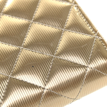 Chanel Striated Patent Zip Around Wallet Gold 22 of 22