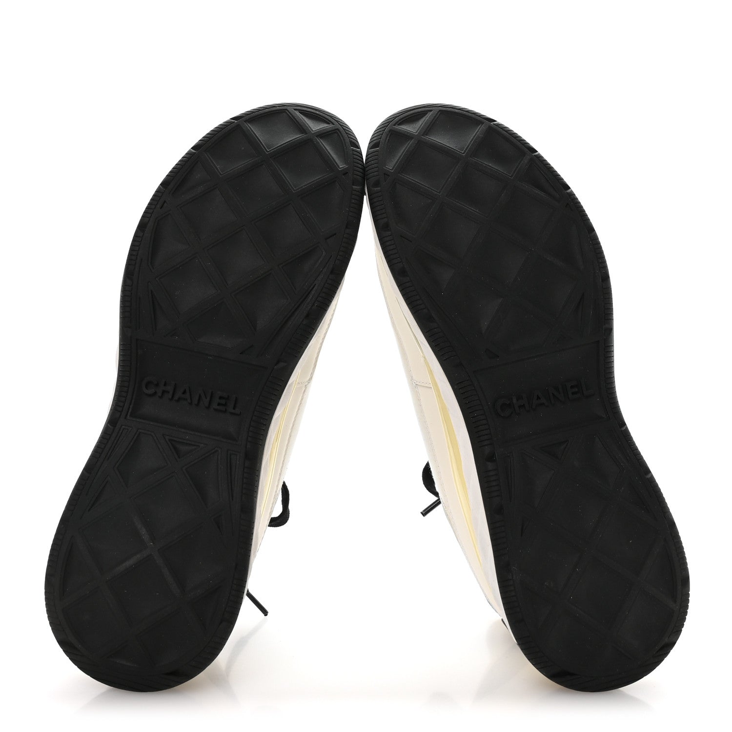 Chanel Velvet Calfskin Mixed Fibers CC Sneakers 39 Ivory Black