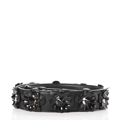 Fendi Vitello Dolce Nappa Patent Flowerland Studded Strap You Black 2 of 4