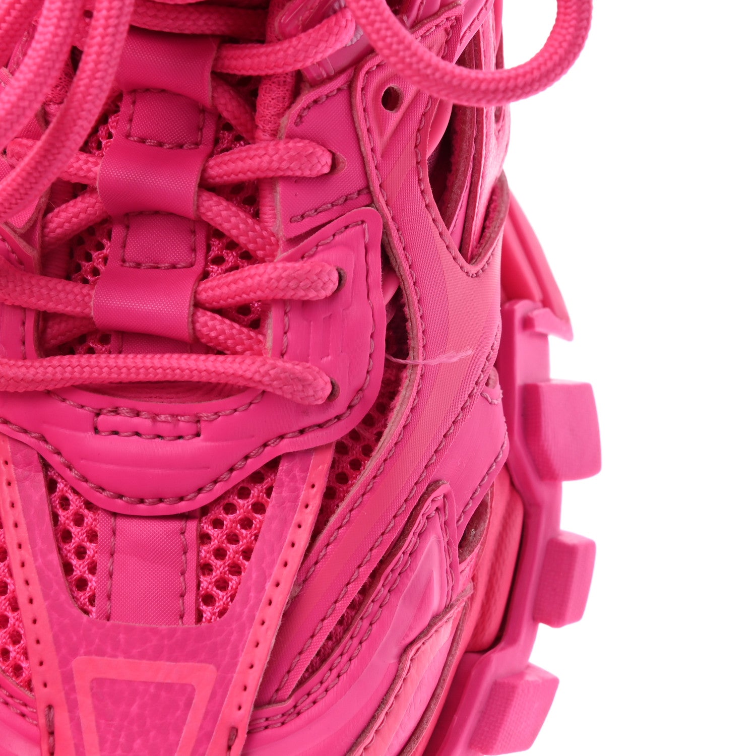 Balenciaga Rubber Mesh Monocolor Womens Track.2 Open Sneakers 36 Fluo Pink 9 of 10