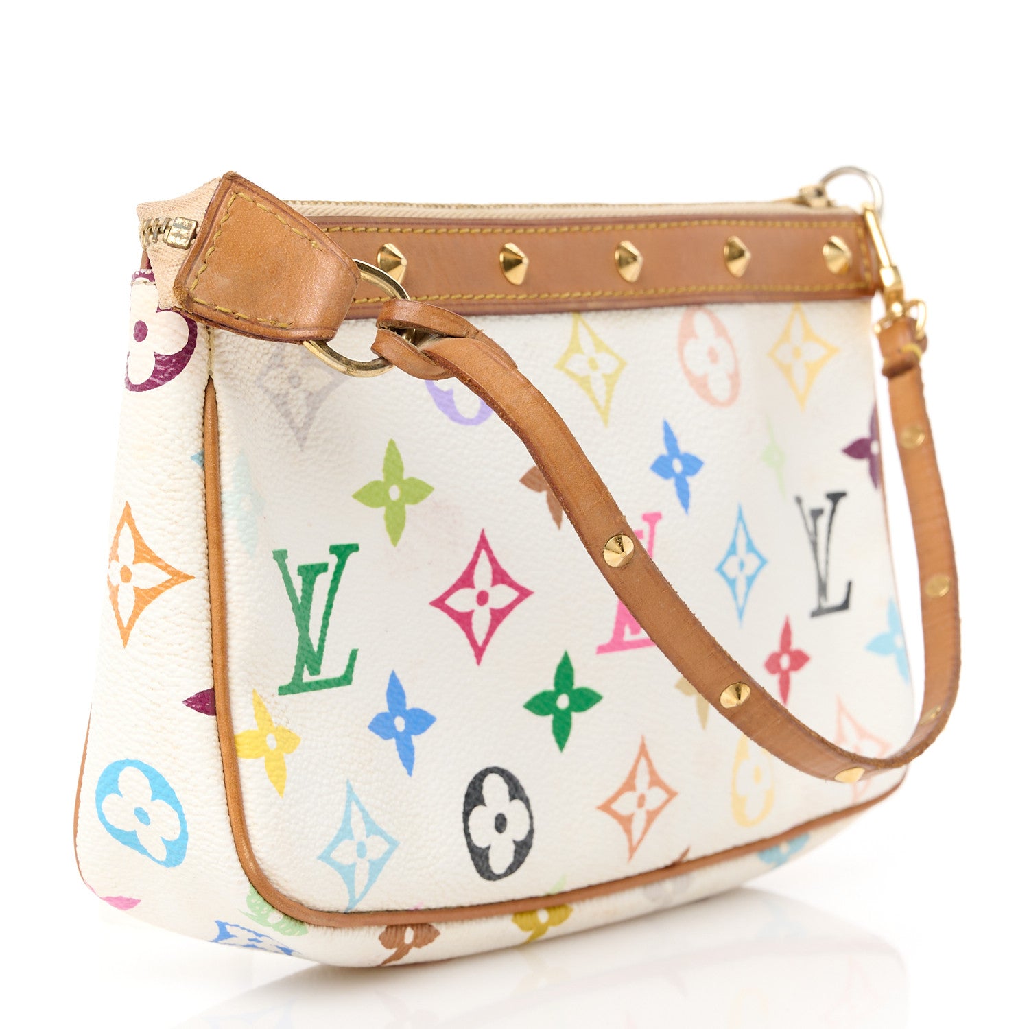 Louis Vuitton Monogram Multicolor Pochette Accessories White 3 of 13