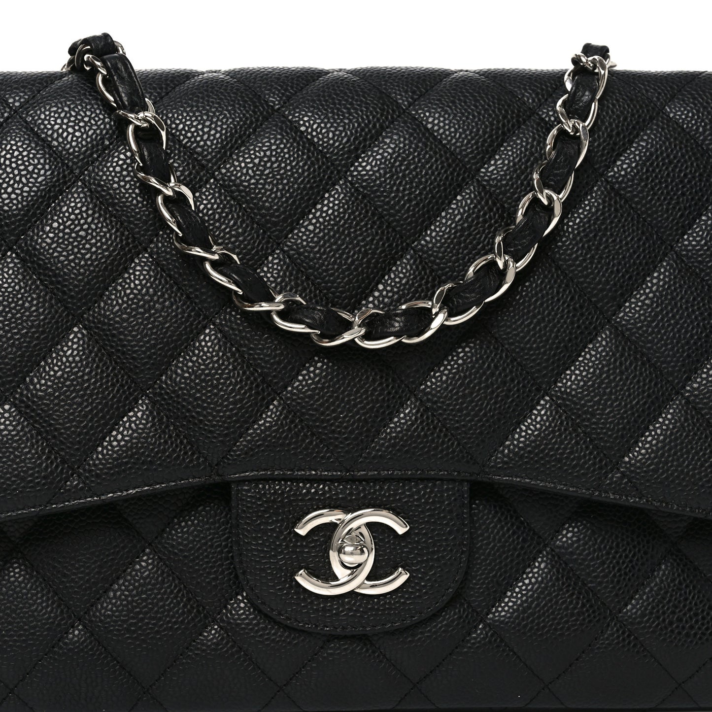 Caviar Quilted Jumbo Single Flap Black