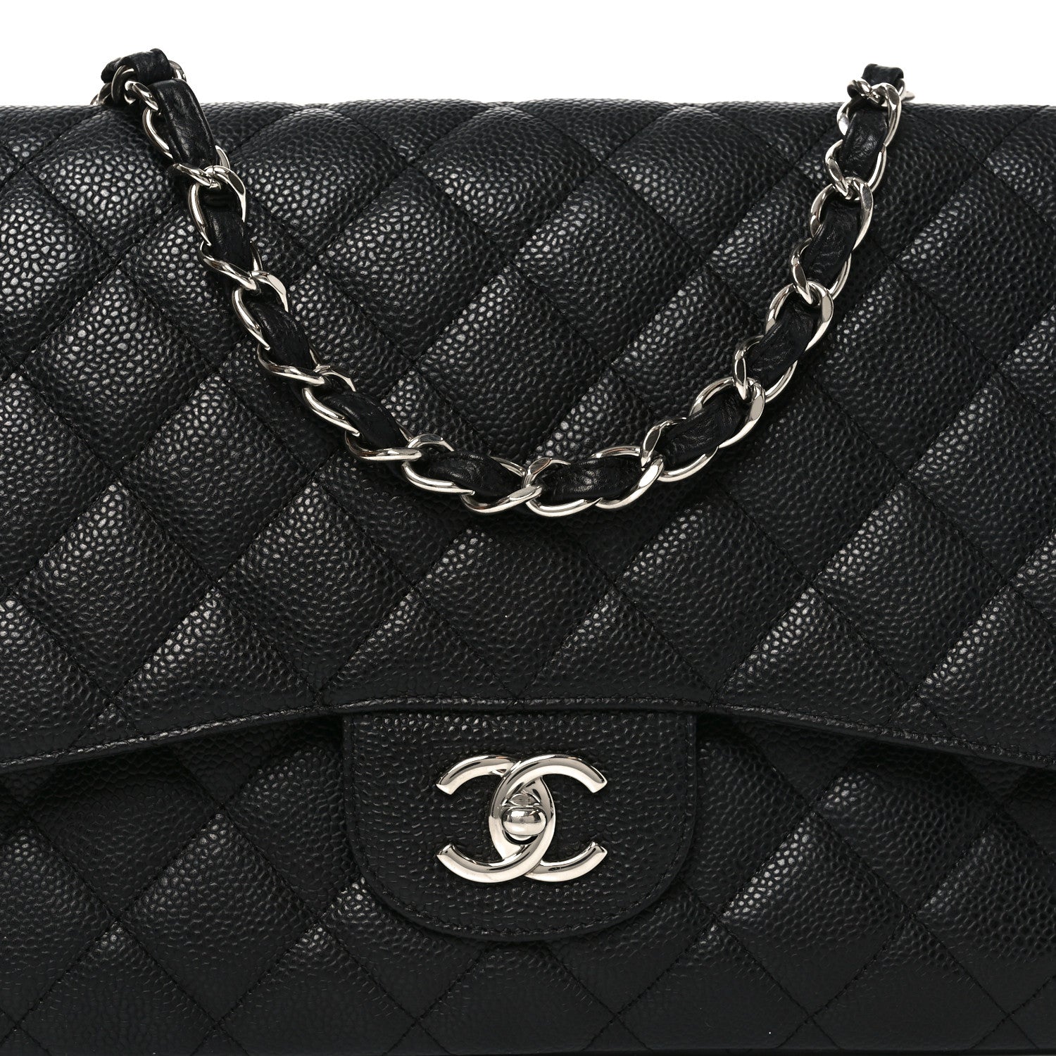 Chanel Caviar Quilted Jumbo Single Flap Black 8 of 10