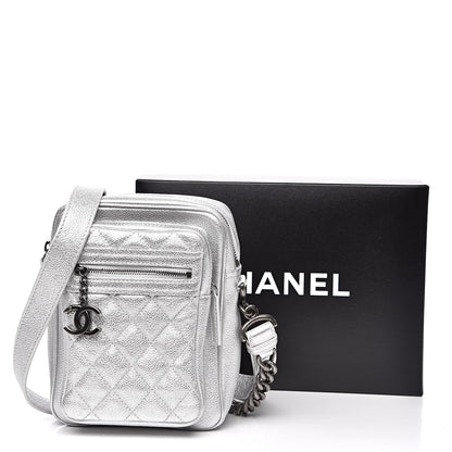 Chanel Metallic Calfskin Camera Case Silver 11 of 11