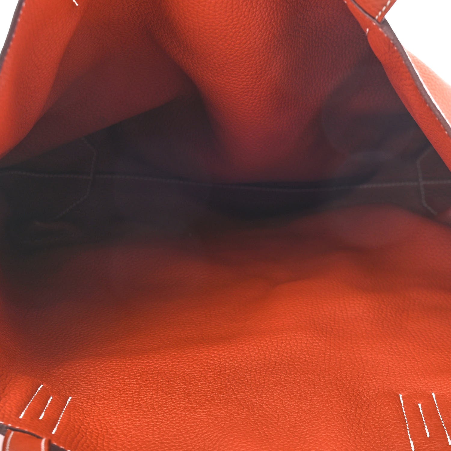 Hermes Taurillon Clemence Double Sens 36 Reversible Tote Orange Sanguine 8 of 16