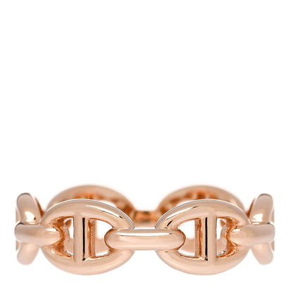 Hermes 18K Rose Gold PM Chaine d'Ancre Enchainee Ring 53 6.5 3 of 9