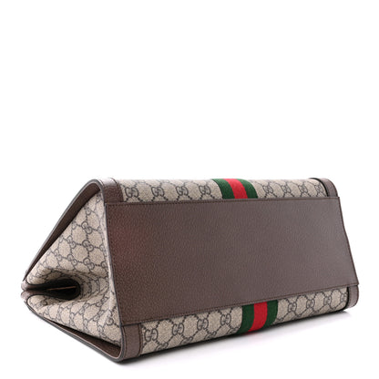 Gucci GG Supreme Monogram Web Medium Ophidia Tote Bag Brown 4 of 10