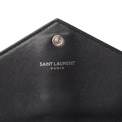 Saint Laurent Calfskin Monogram Tri Pocket Crossbody Bag Black 6 of 10