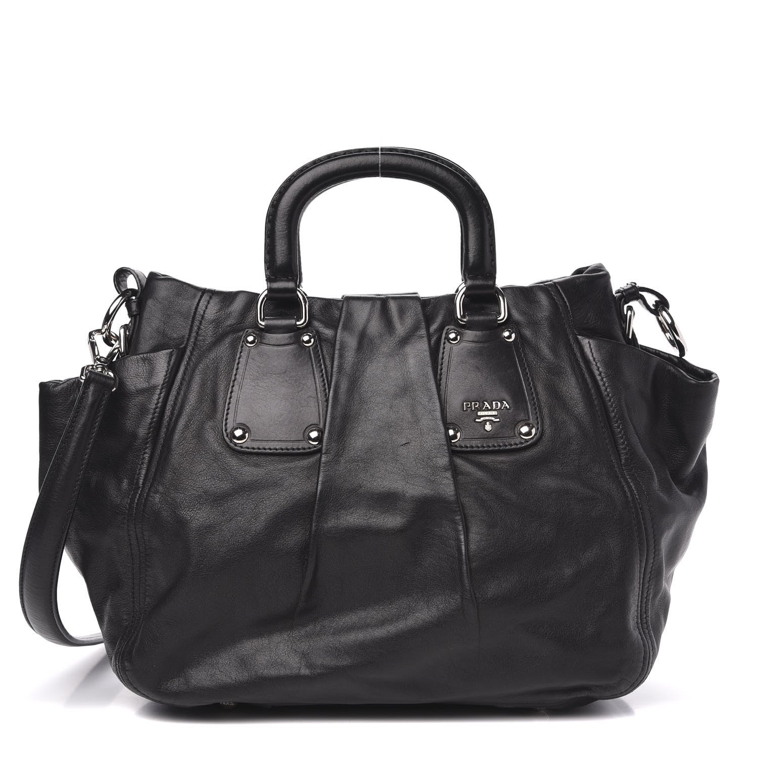 Prada Soft Calf Shoulder Bag Black 1 of 14
