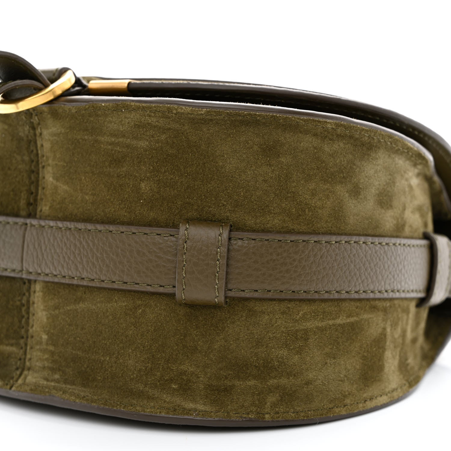 Chloe Suede Calfskin Small Marcie Saddle Bag Deep Olive 10 of 10