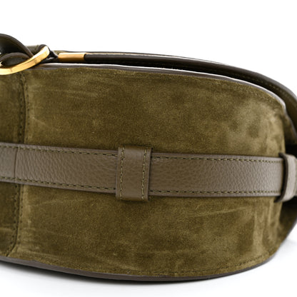 Chloe Suede Calfskin Small Marcie Saddle Bag Deep Olive 10 of 10