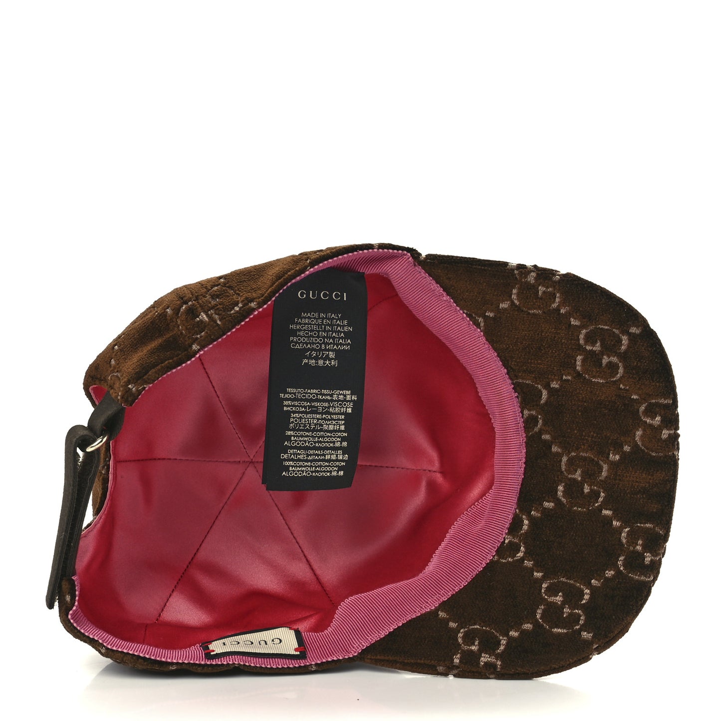 Velvet GG Monogram Baseball Hat M Brown