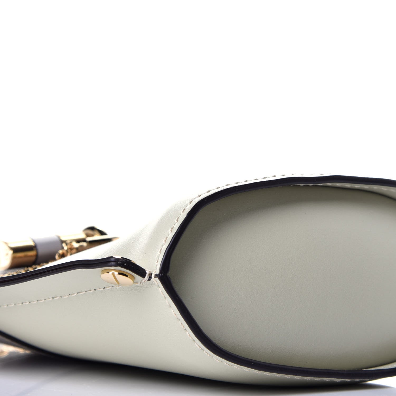 Chloe Shiny Calfskin Goatskin Mini Aby Bi-Color Bucket Light Eucalyptus 7 of 8