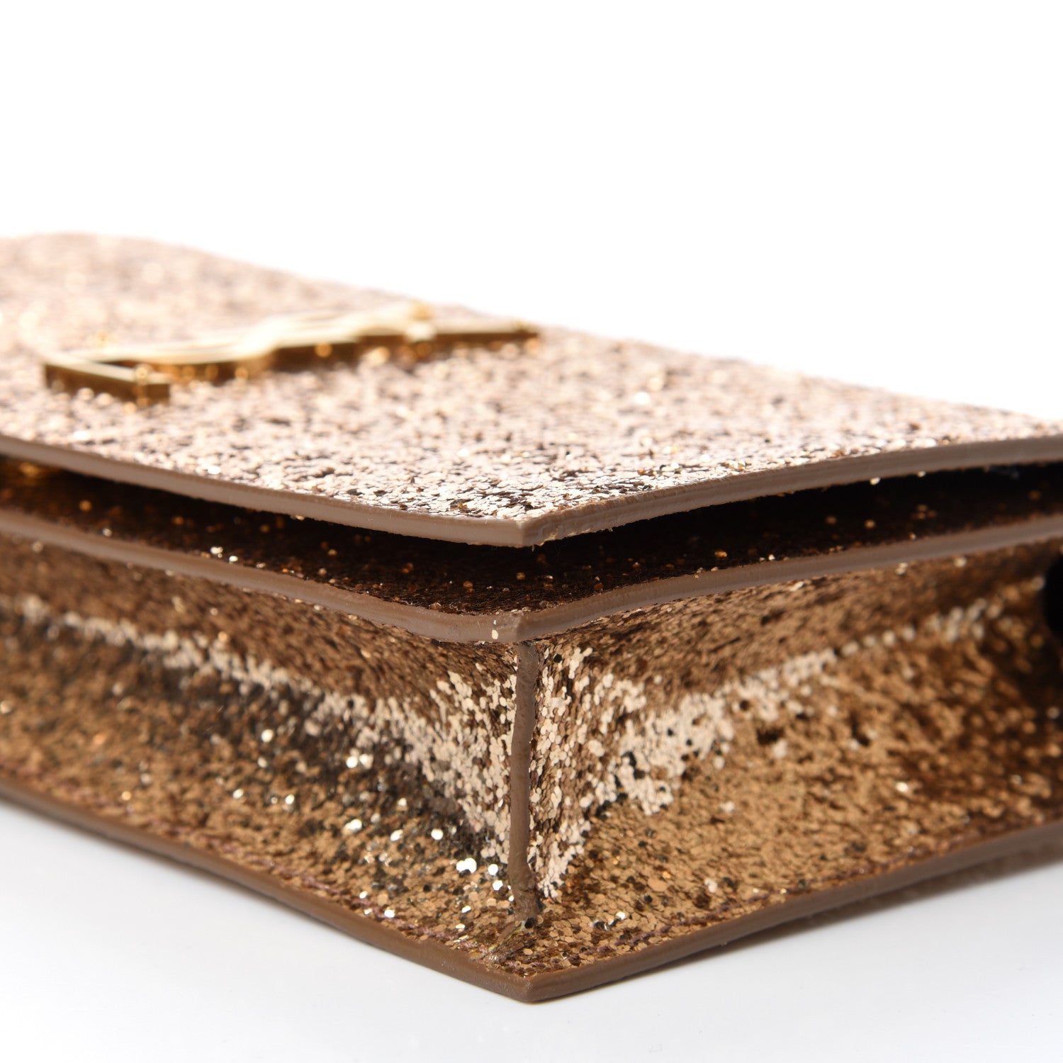Saint Laurent Glitter Classic Kate Monogram Clutch Gold 7 of 9