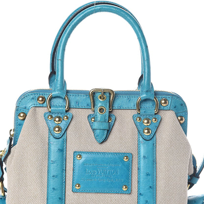 Louis Vuitton Toile Ostrich Trianon Sac De Nuit MM Turquoise 7 of 10