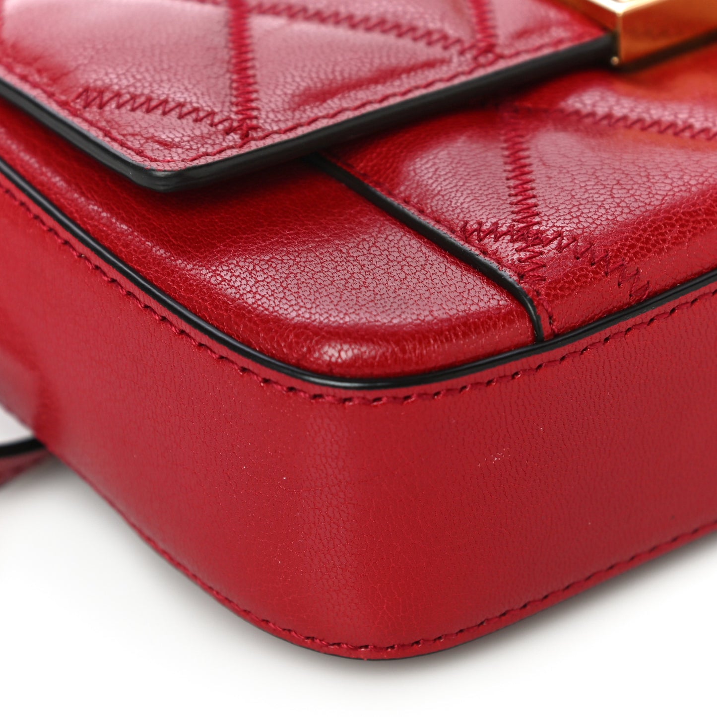 Goatskin Quilted GV3 Mini Pocket Convertible Bag Vermillon
