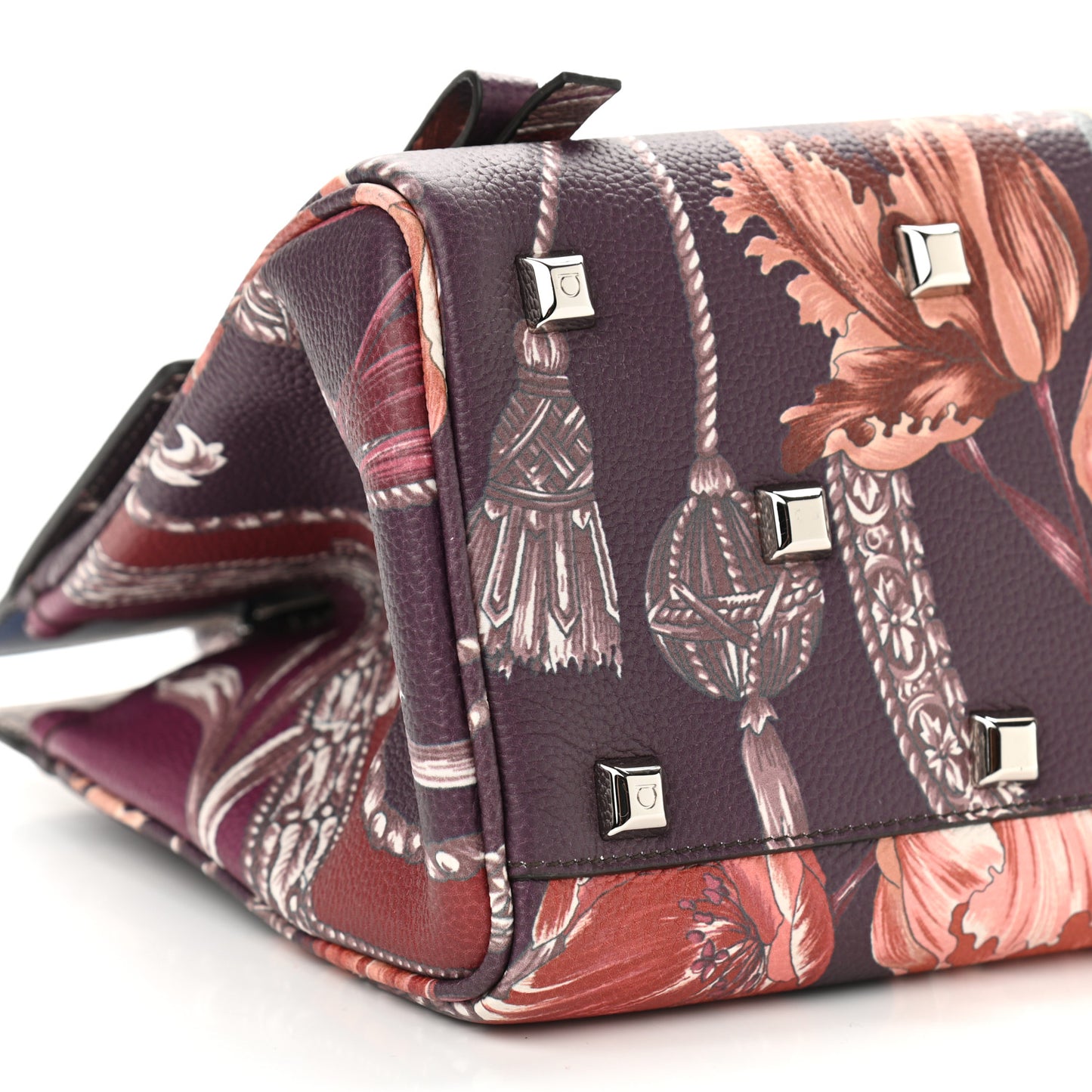 Calfskin Elisabetta Piccolo Print The Studio Bag White Multicolor