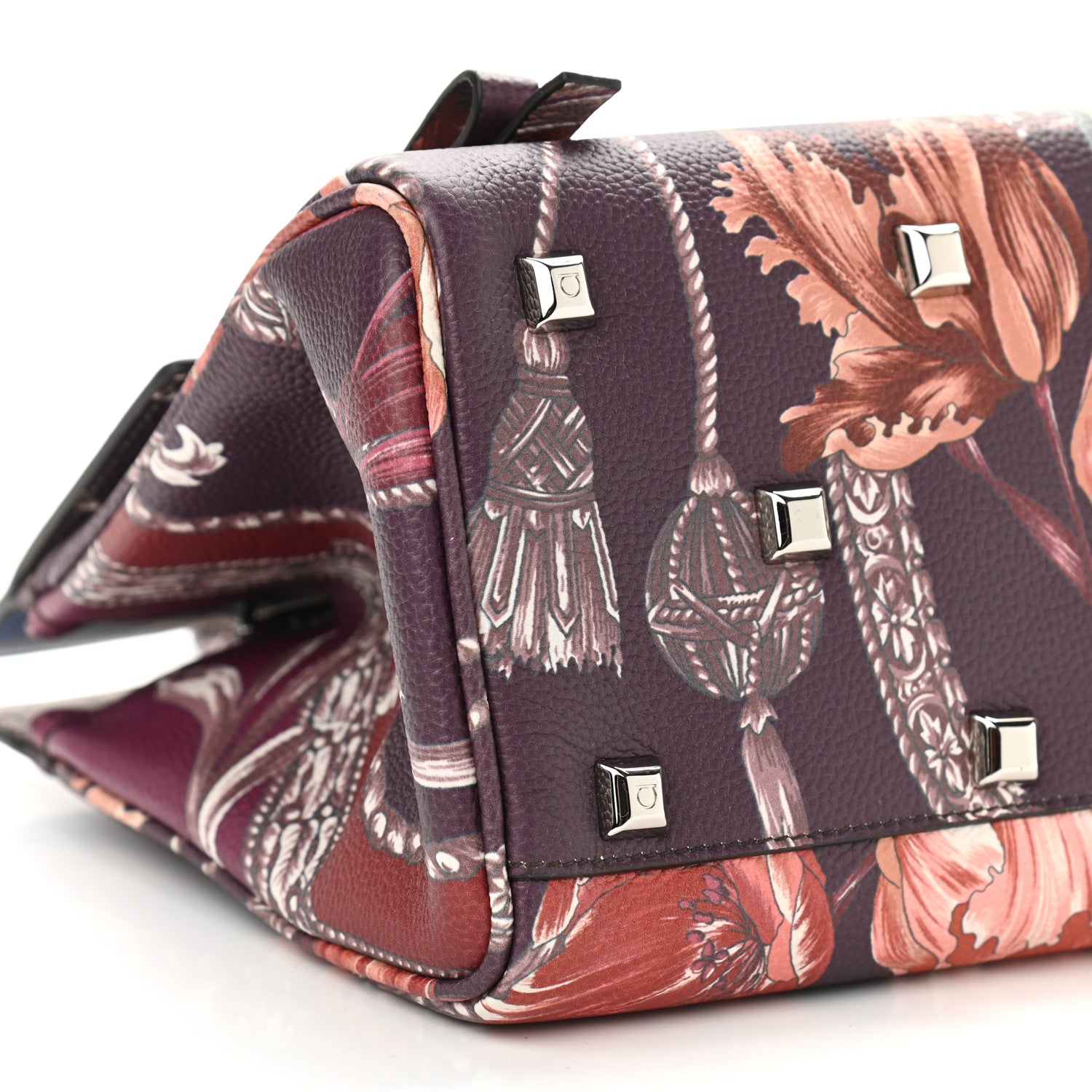 Salvatore Ferragamo Calfskin Elisabetta Piccolo Print The Studio Bag White Multicolor 8 of 9