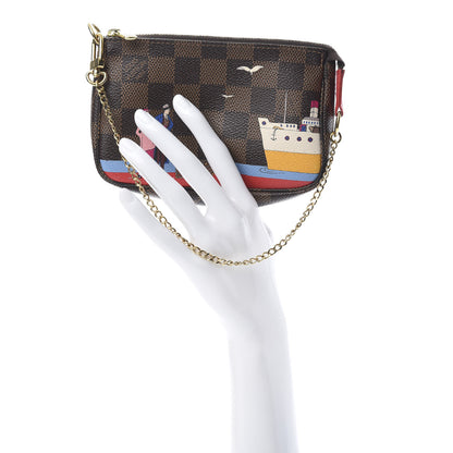 Louis Vuitton Damier Ebene 2016 Christmas Animation Mini Pochette Accessories 2 of 8