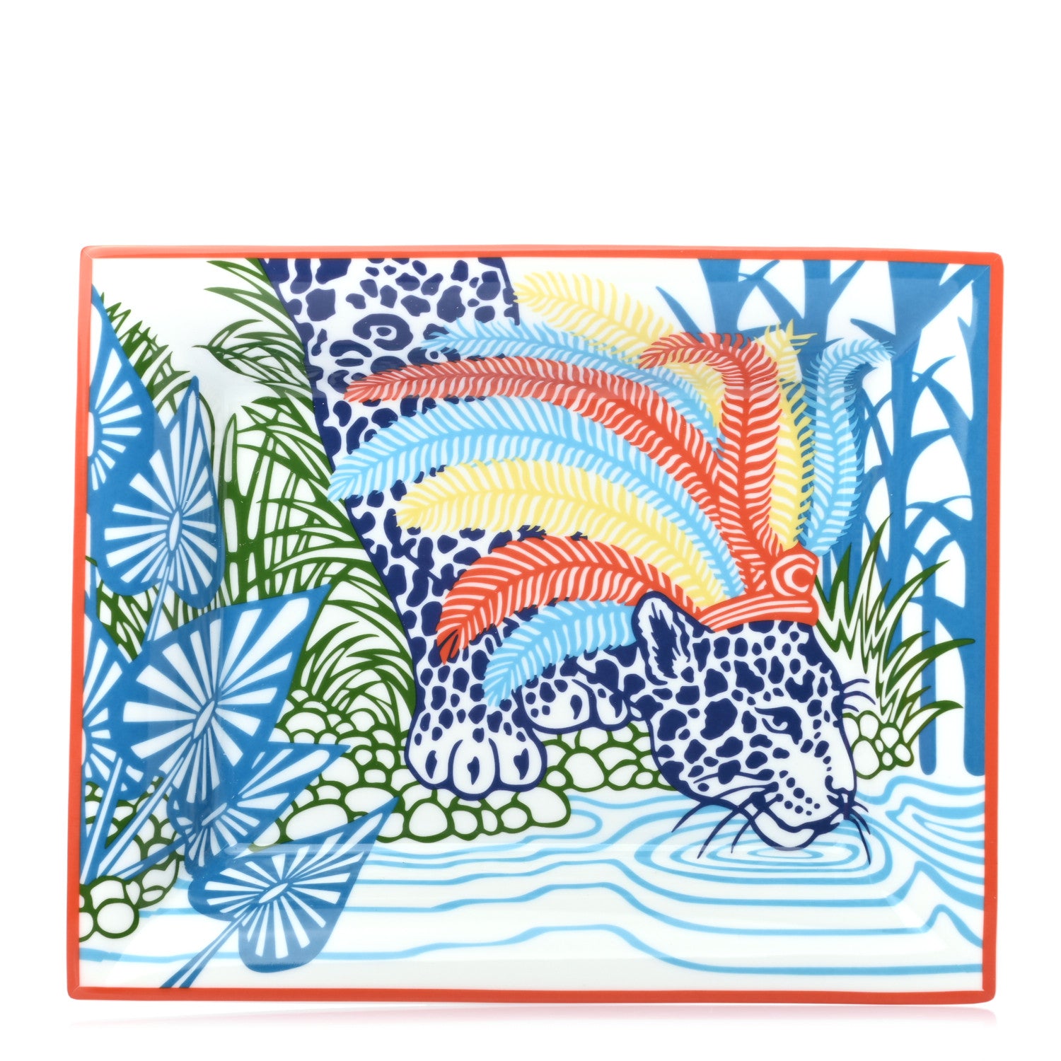 Hermes Porcelain Jaguar Quetzal II Change Tray 1 of 5