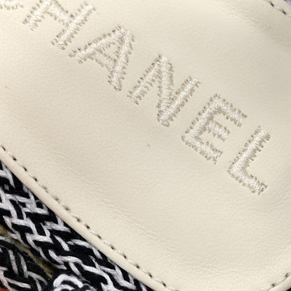 Chanel Lambskin Cord Chain CC Sandals 38 Navy Blue White 11 of 16