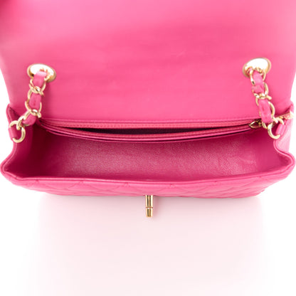Chanel Lambskin Quilted Mini Rectangular Flap Fuchsia 5 of 13