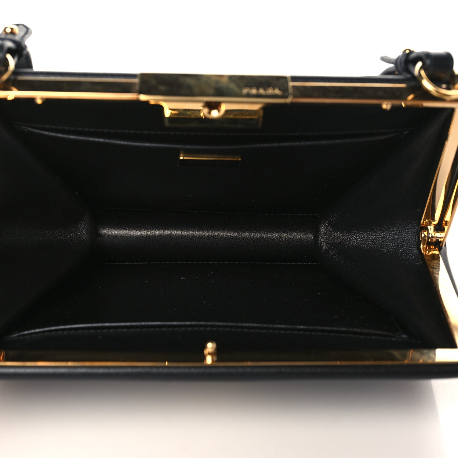 Prada Saffiano City Calfskin Light Frame Bag Black 5 of 8