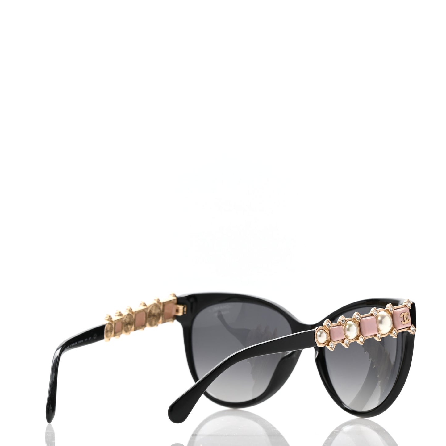Cat Eye Pearl Sunglasses Black