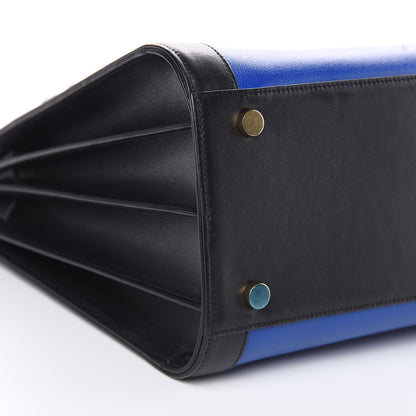 Saint Laurent Calfskin Bi-Color Small Sac De Jour Royal Blue Black 8 of 13