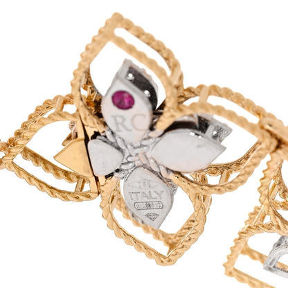 Roberto Coin 18K Yellow White Gold Diamond Princess Flower Dubai Bracelet 5 of 5