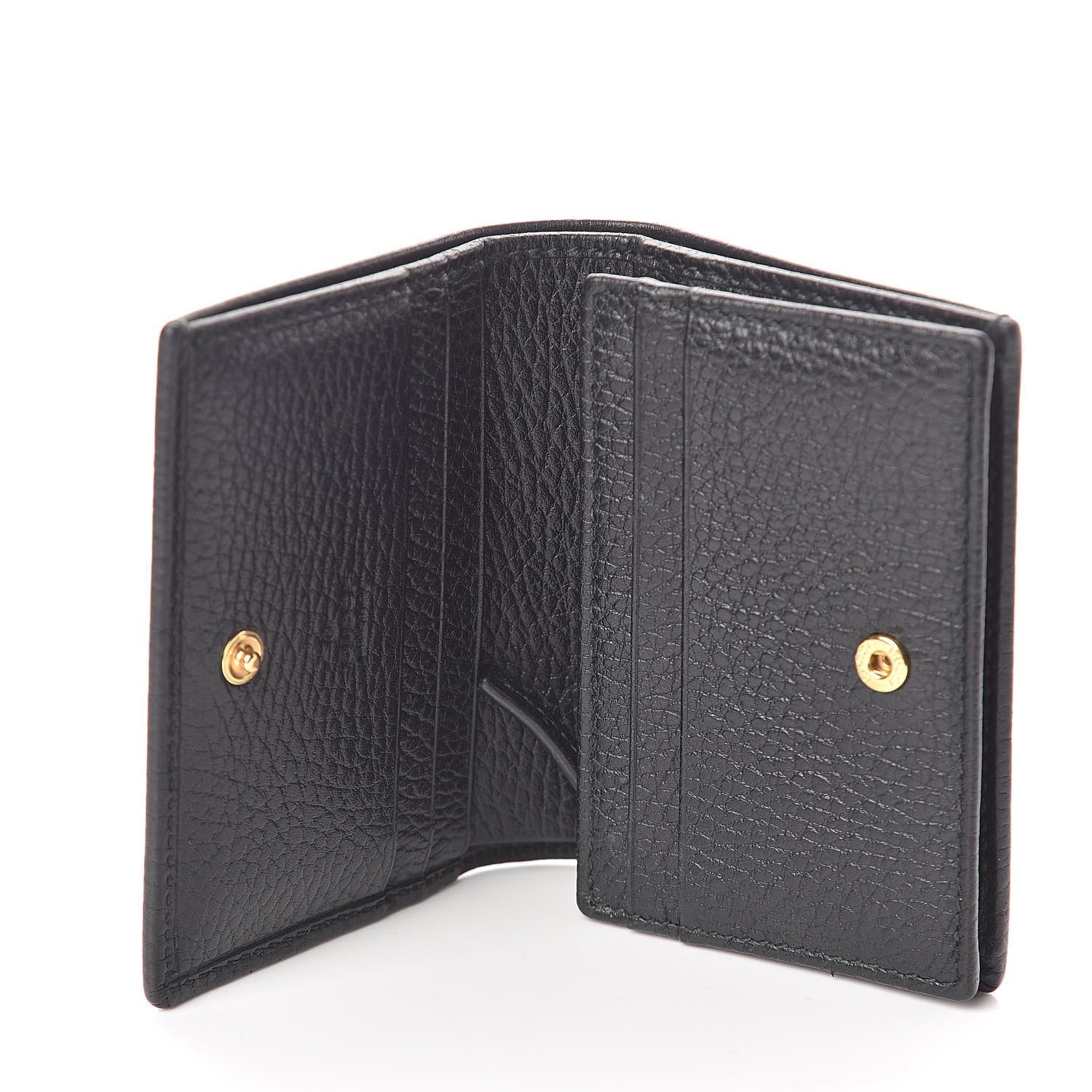 Gucci Pebbled Calfskin GG Marmont Card Case Black 5 of 7