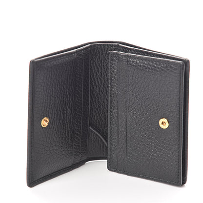 Gucci Pebbled Calfskin GG Marmont Card Case Black 5 of 7