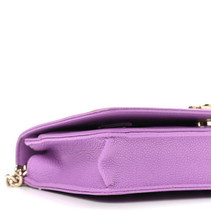 Chanel Caviar Quilted Boy Wallet On Chain WOC Purple 10 of 13