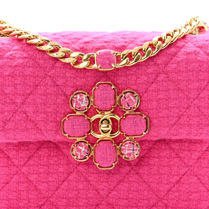 Chanel Cashmere Tweed Quilted Mini Bijoux Flap Fuchsia 8 of 11