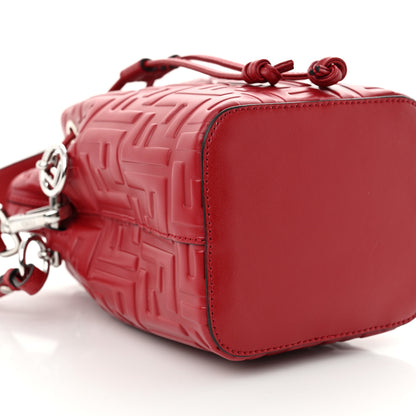 Fendi Vitello Liberty F is Fendi FF 1974 Embossed Mini Mon Tresor Bucket Bag Fragola 9 of 11
