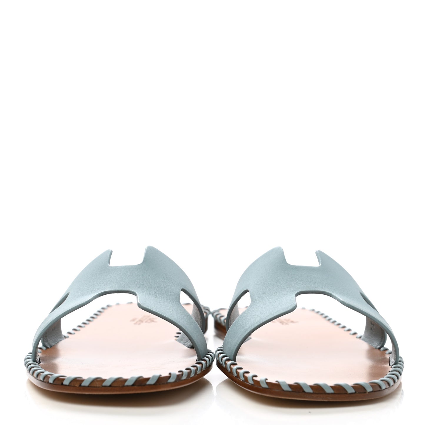 Calfskin Braided Oran Sandals 38.5 Vert D'Eau