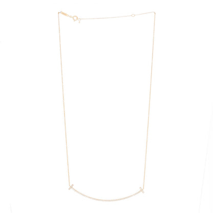 Tiffany 18K Rose Gold Diamond T Smile Pendant Necklace 3 of 7