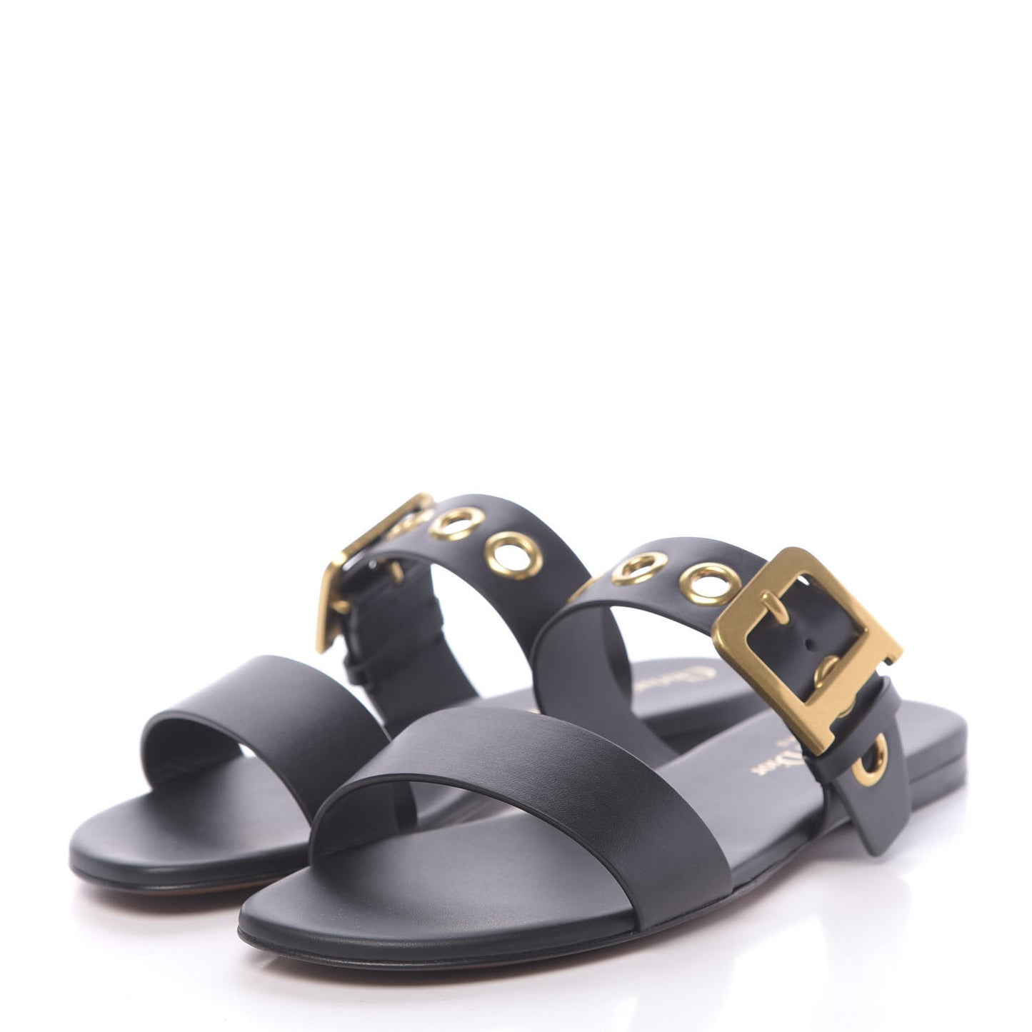 Calfskin D-Dior Slide Sandals 36 Black
