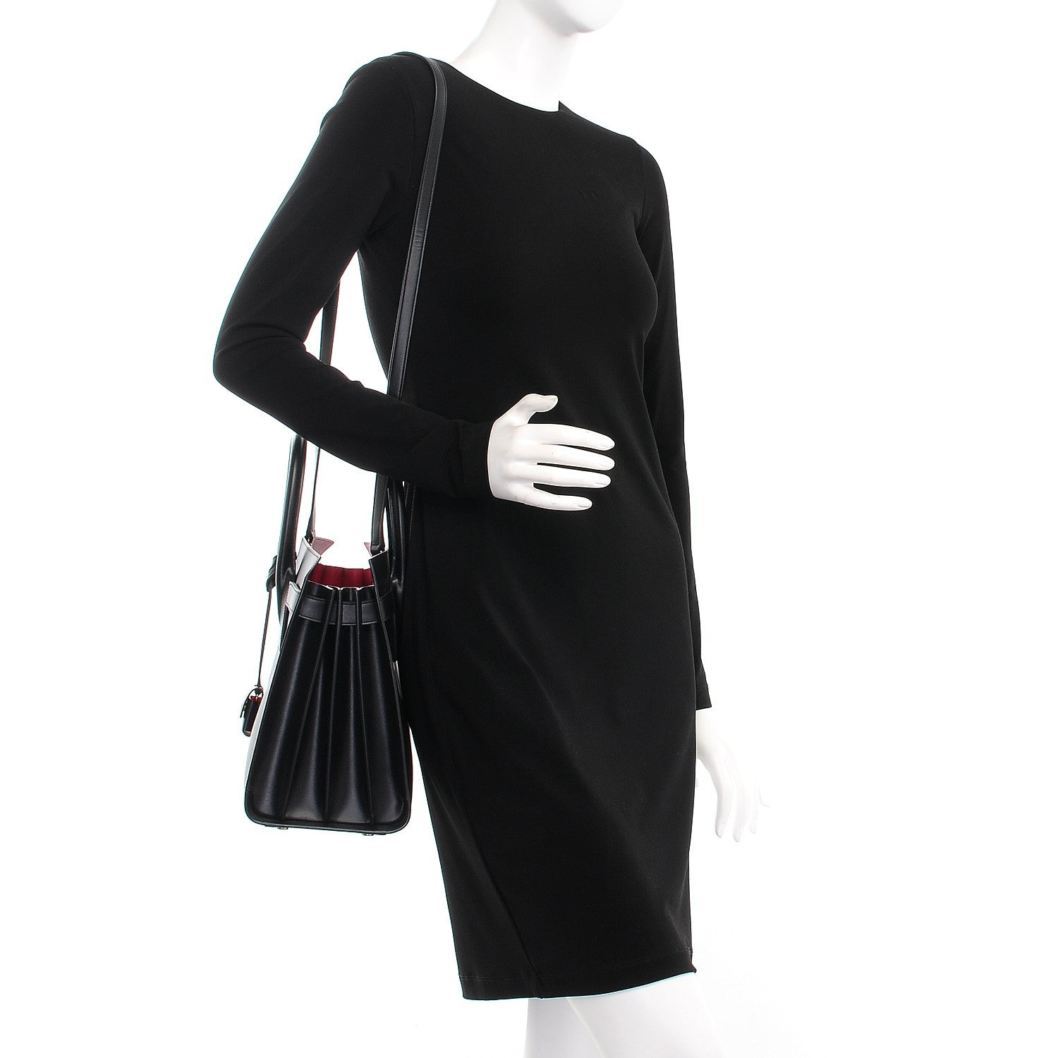 Saint Laurent Calfskin Small Sac De Jour Black Fuchsia 2 of 8