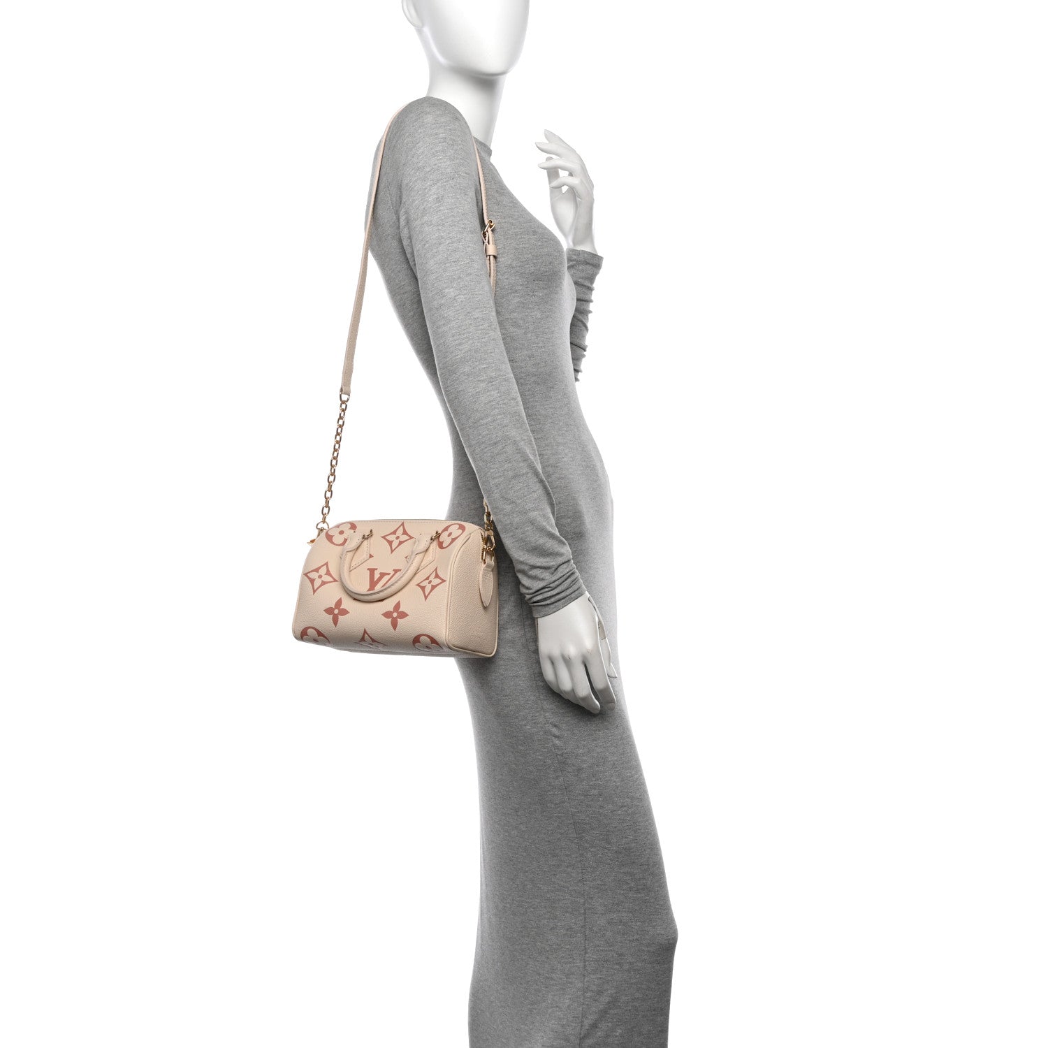 Louis Vuitton Empreinte Monogram Giant Speedy Bandouliere 20 Creme Rose Trianon 2 of 9